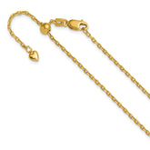14K Adjustable 1.65mm Semi-Solid D/C Cable Chain